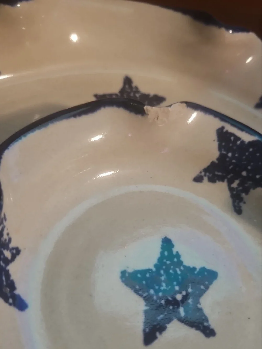 Blue Star Ceramic Serving Tray with Dip Bowl